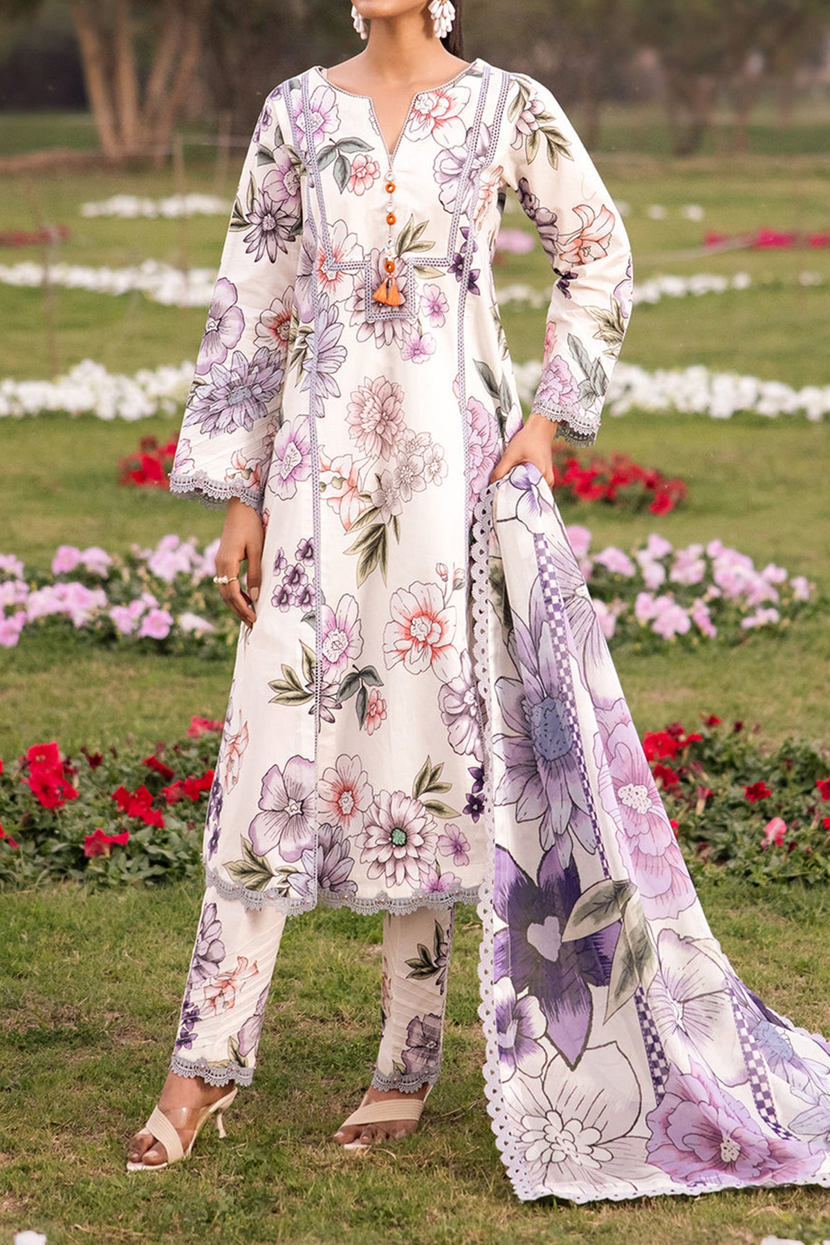 Sheen Prints By Alizeh Unstitched 3 Piece Digital Printed Fine Lawn Vol-02 Collection'2024-AF-6024-Tuberose