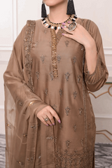 Aainahh by Amna Khadija Stitched 3 Piece Eid Lawn Vol-23 Collection'2022-AF-24-Brown