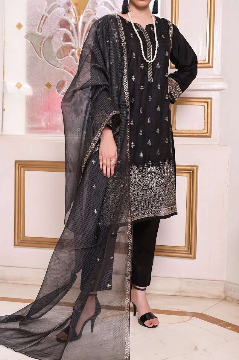 Aainahh by Amna Khadija Stitched 3 Piece Lawn Vol-18 Collection'2022-CT-114-Black