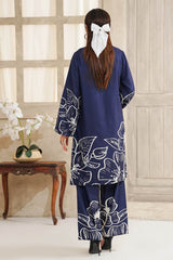 Hazel By Aizal Stitched Co Ords Slub Linen Winter Collection'2025-AH-01-Navy Blue