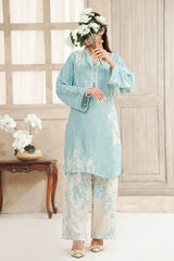 Hazel By Aizal Stitched Co Ords Slub Linen Winter Collection'2025-AH-02-Ferozi