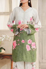 Hazel By Aizal Stitched Co Ords Slub Linen Winter Collection'2025-AH-03-Green