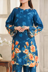 Hazel By Aizal Stitched Co Ords Slub Linen Winter Collection'2025-AH-05-Blue
