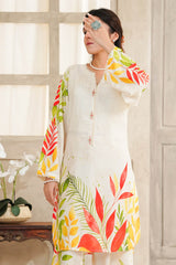 Hazel By Aizal Stitched Co Ords Slub Linen Winter Collection'2025-AH-06-White