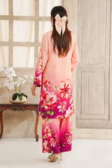 Hazel By Aizal Stitched Co Ords Slub Linen Winter Collection'2025-AH-07-Peach