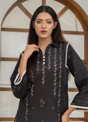 Ahlam By Safa Textile Stitched Co-Ords Lawn Suit-Black & White Signature