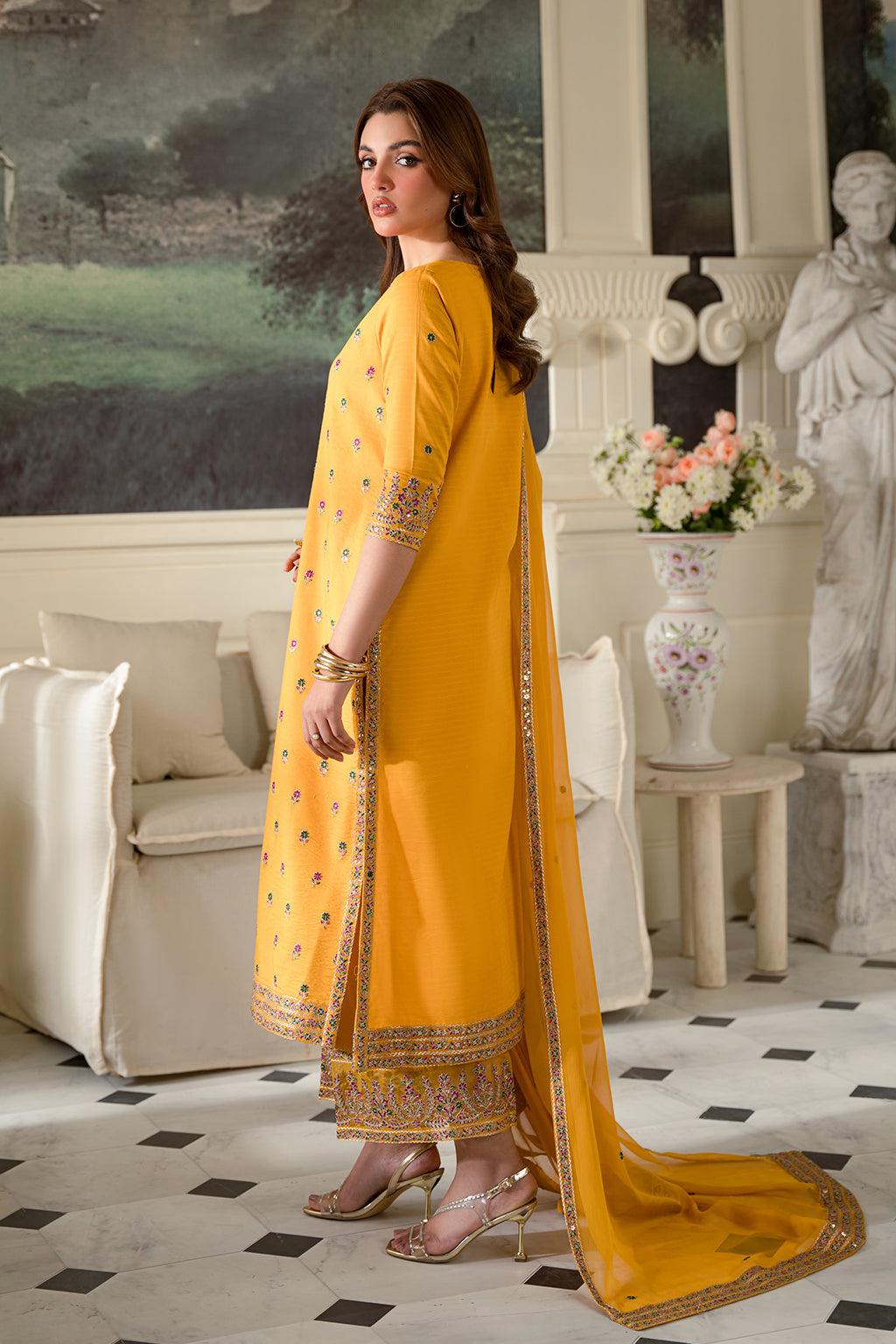 Fresco By Sheenora Stitched 3 Piece Lawn Edit Collection'2024-Daffodill