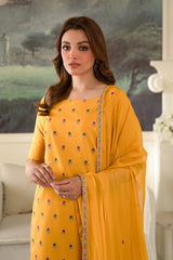 Fresco By Sheenora Stitched 3 Piece Lawn Edit Collection'2024-Daffodill