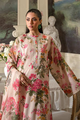 Fresco Edit By Sheenora Stitched 3 Piece Lawn Collection'2025-Musk Pink