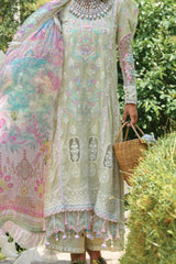 Zoha by Ansab Jahangir Unstitched 3 Piece Luxury Lawn Collection'2024-AJ-LL24-04-Anthurium