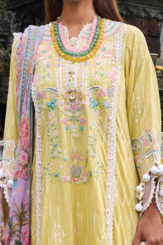 Zoha by Ansab Jahangir Unstitched 3 Piece Luxury Lawn Collection'2024-AJ-LL24-06-Marigold