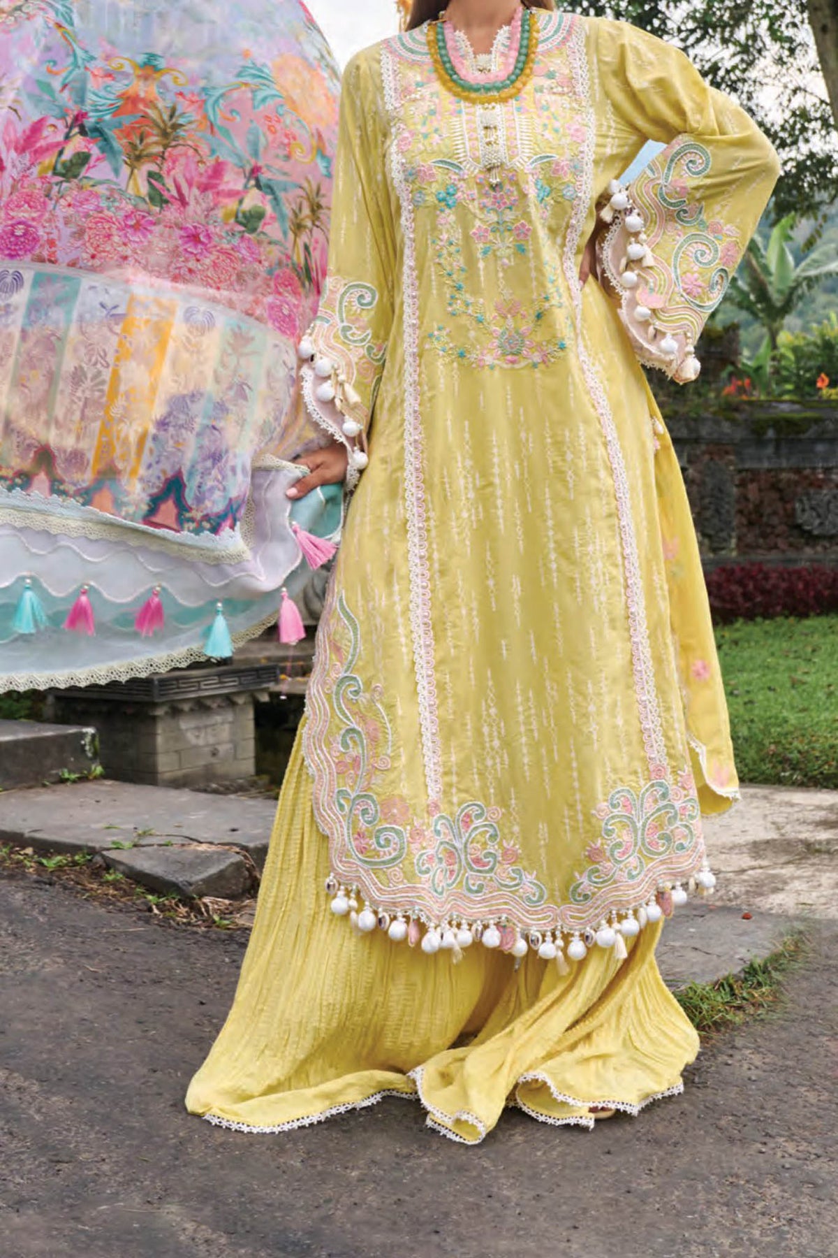 Zoha by Ansab Jahangir Unstitched 3 Piece Luxury Lawn Collection'2024-AJ-LL24-06-Marigold