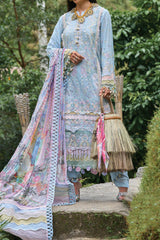 Zoha by Ansab Jahangir Unstitched 3 Piece Luxury Lawn Collection'2024-AJ-LL24-10-Heliconia