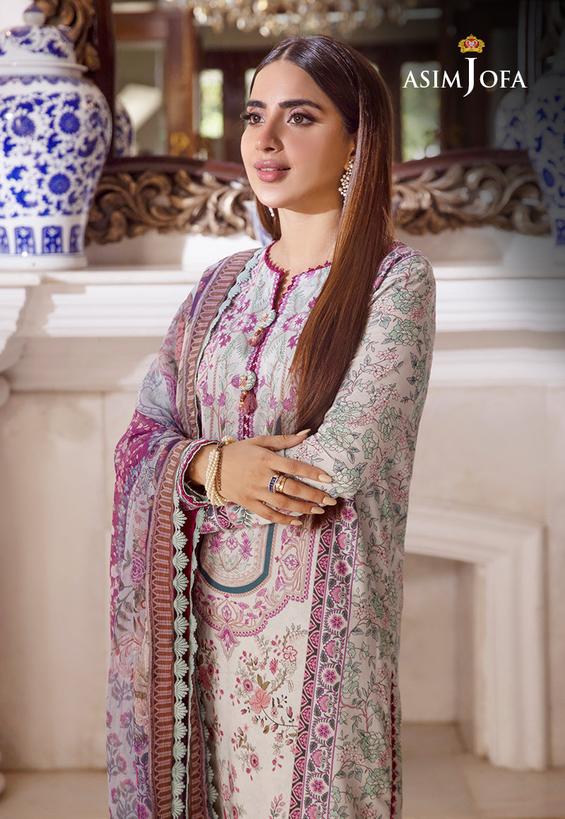 Asim Jofa Asra '23 Ajas-13 (3-Pcs) Printed Cambric 3 Pcs