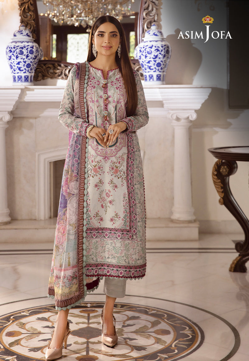 Asim Jofa Asra '23 Ajas-13 (3-Pcs) Printed Cambric 3 Pcs