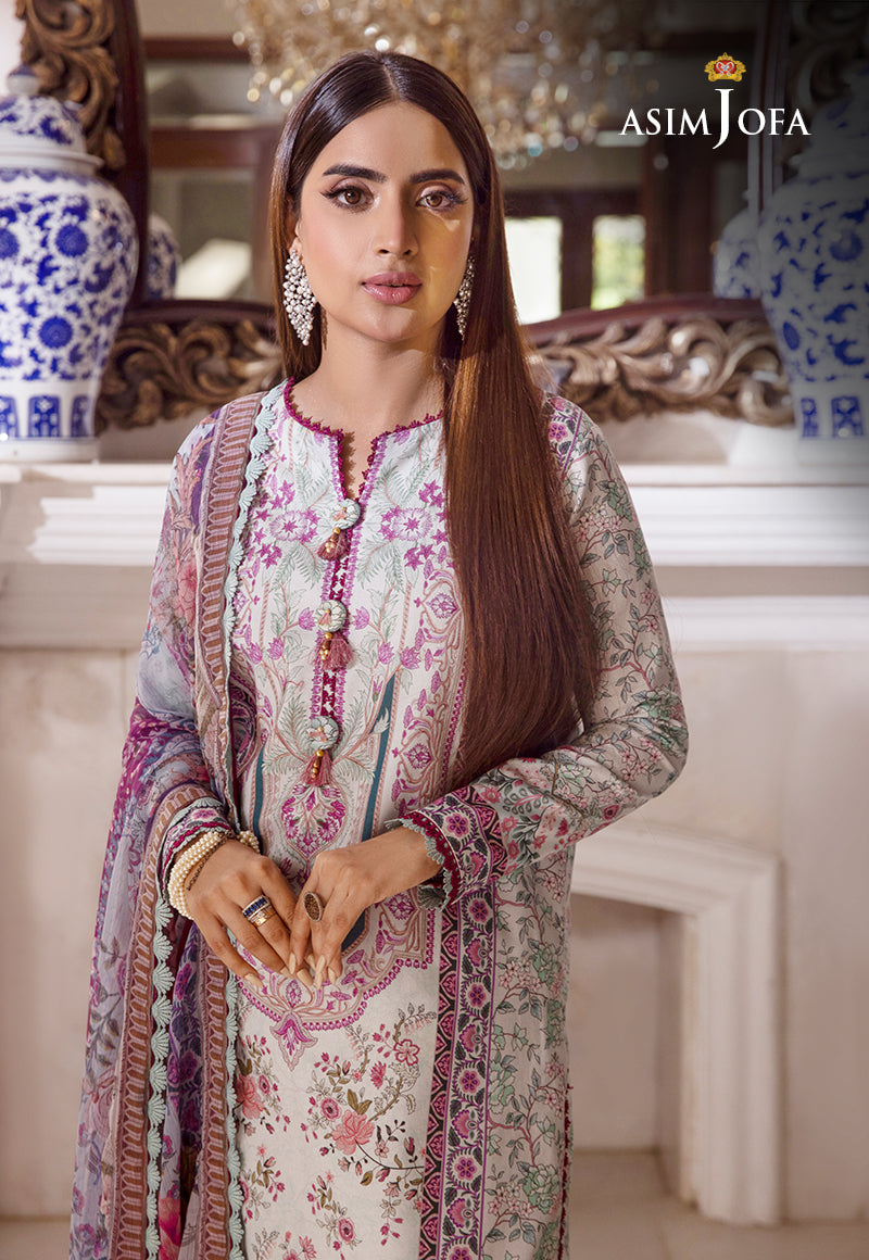 Asim Jofa Asra '23 Ajas-13 (3-Pcs) Printed Cambric 3 Pcs