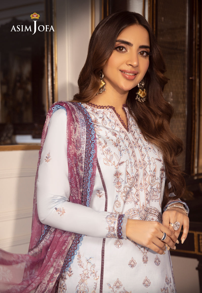 Asim Jofa Asra '23 Ajas-32 Embroidered Cambric (3-Pcs)