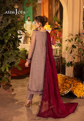 Asim Jofa Chamak Damak Pret Ajcdb-15 Embroidered Net Stitched 3 Pcs