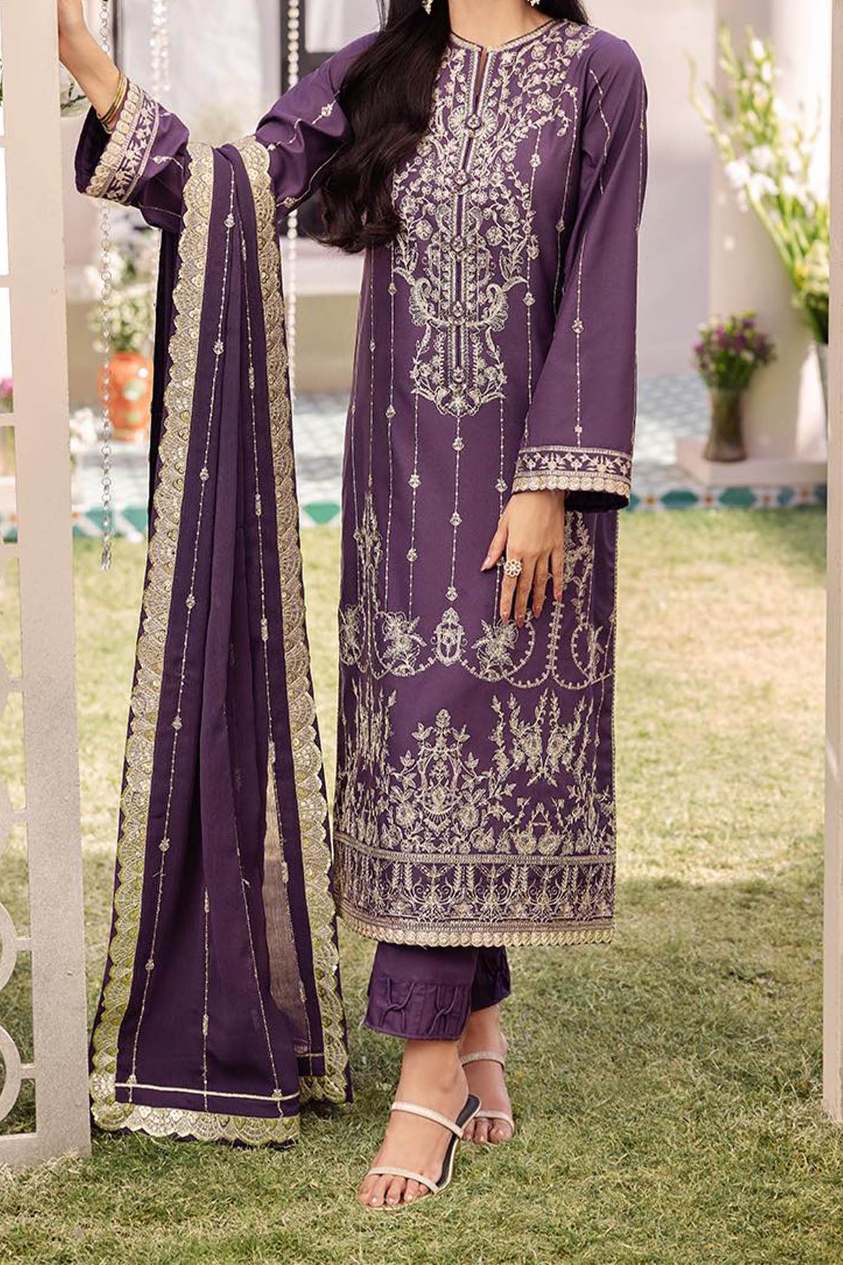 Dhanak Rang By Asim Jofa Unstitched 3 Piece Formals Collection'2024-AJCF-29