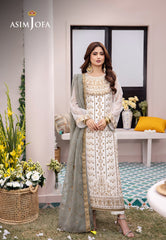 Asim Jofa Festive Luxe Pret Ajcfb-17 Embroidered Chiffon Stitched 3 Pcs