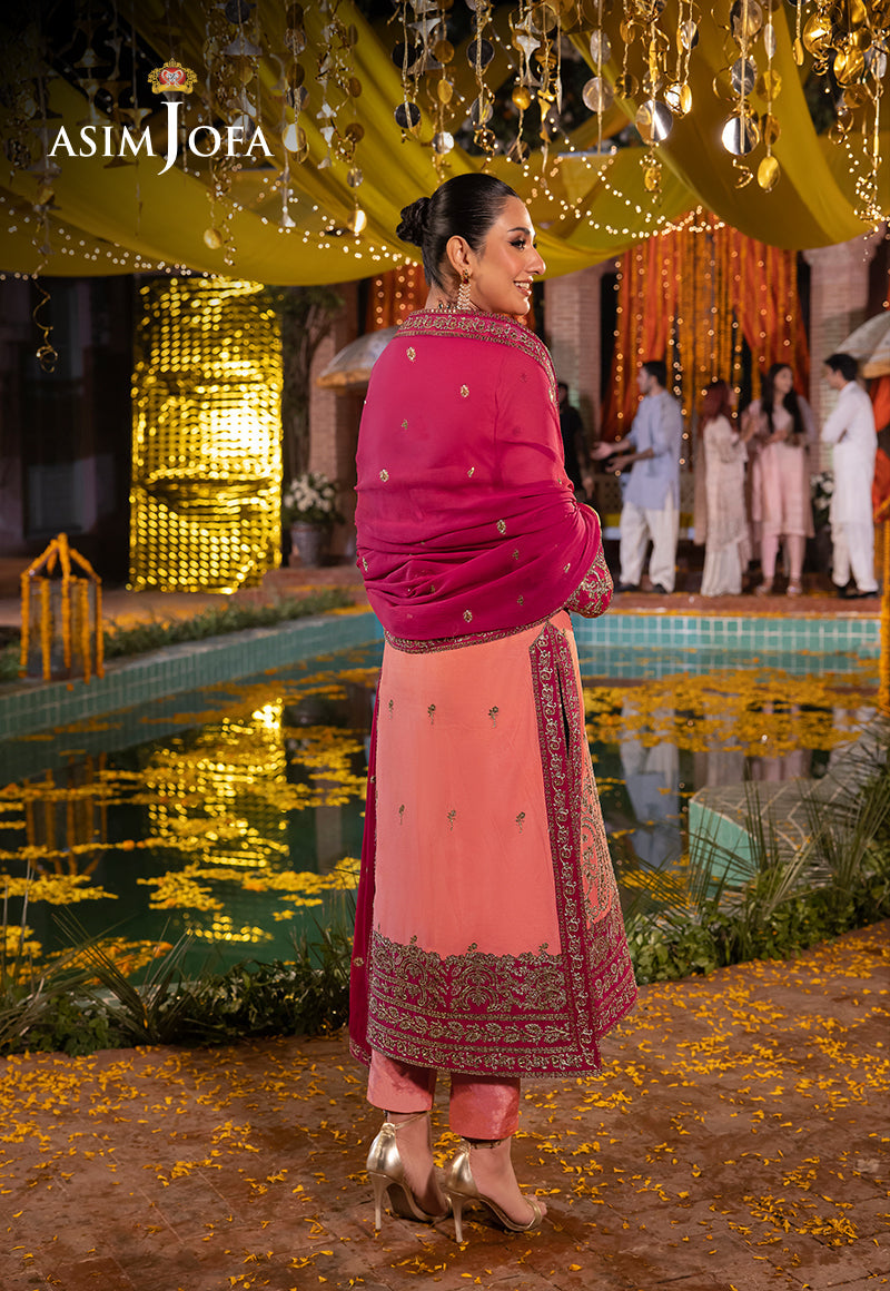 Asim Jofa Dastaan Pret Ajdab-28 Embroidered Chiffon Stitched 3 Pcs