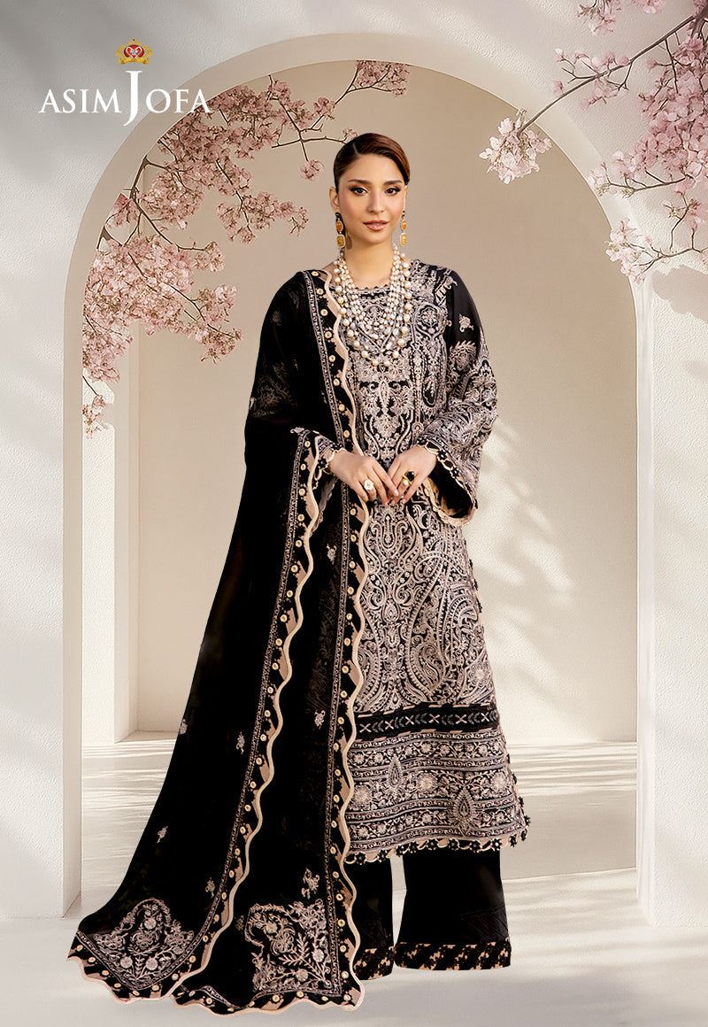 Asim Jofa Luxury Lawn Ajellb-03 Emb Stitched 3 Pcs