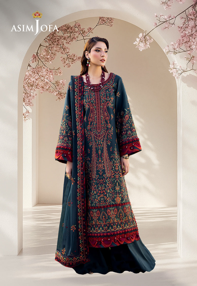 Asim Jofa Luxury Lawn Ajellb-04 Emb Stitched 3 Pcs