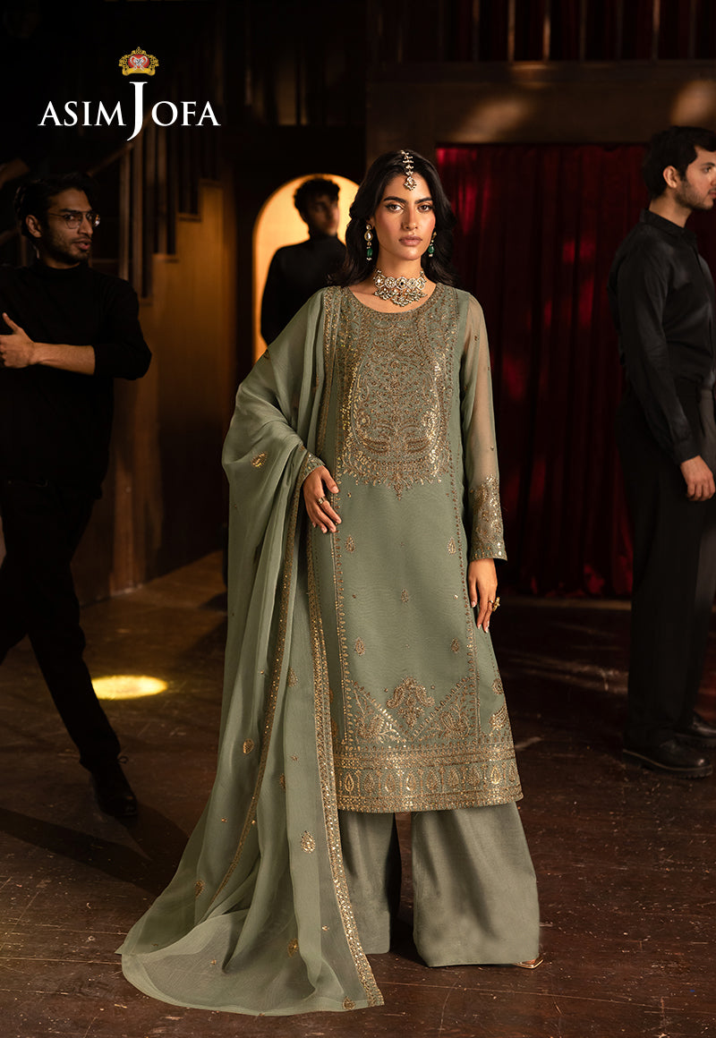 Asim Jofa Luxury Festive Drop 2 Ajlfb-07 Emb Chiffon Stitched 3 Pcs