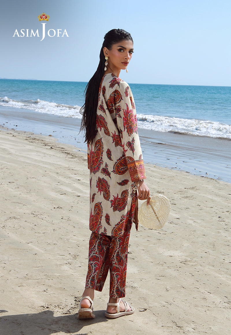 Asim Jofa Essential Pret Drop 7 Ajpb-144 Printed Check Dobby 2 Pcs
