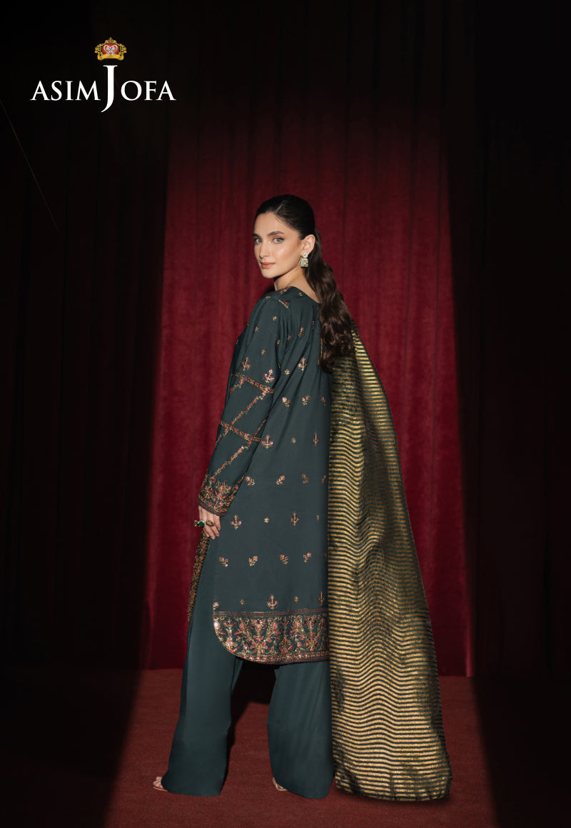 Asim Jofa Premium Festive Ajpfb-05 Emb Silk  Stitched 3 Pcs