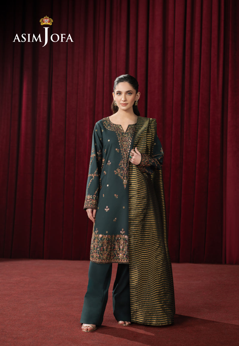 Asim Jofa Premium Festive Ajpfb-05 Emb Silk  Stitched 3 Pcs