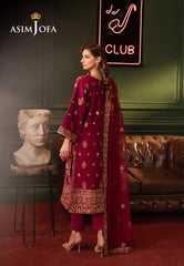 Asim Jofa Premium Festive Ajpfb-13 Emb Lawn Silk Stitched 3 Pcs