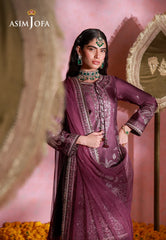 Asim Jofa Unstitched 3 Piece Festive Formals Suit-AJULFI-03 Embroidered Charmeuse Silk Unstitched 3 Pcs