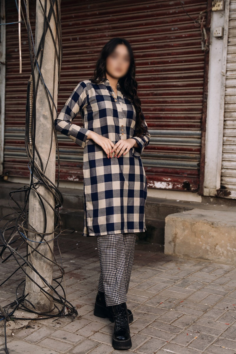 Amna Khadija Of The Road Yarn Dyed Checked Collection'2023-AK-02