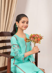 Abeera Stitched 2 Piece Emb Cotton Kids Collection'2025-AK-2–Turquoise Glow