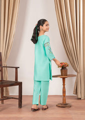 Abeera Stitched 2 Piece Emb Cotton Kids Collection'2025-AK-2–Turquoise Glow