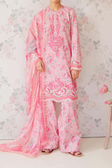 Afrozeh The Floral Charm Unstitched 3 Piece Lawn Collection'2024-AL-04-Begonia