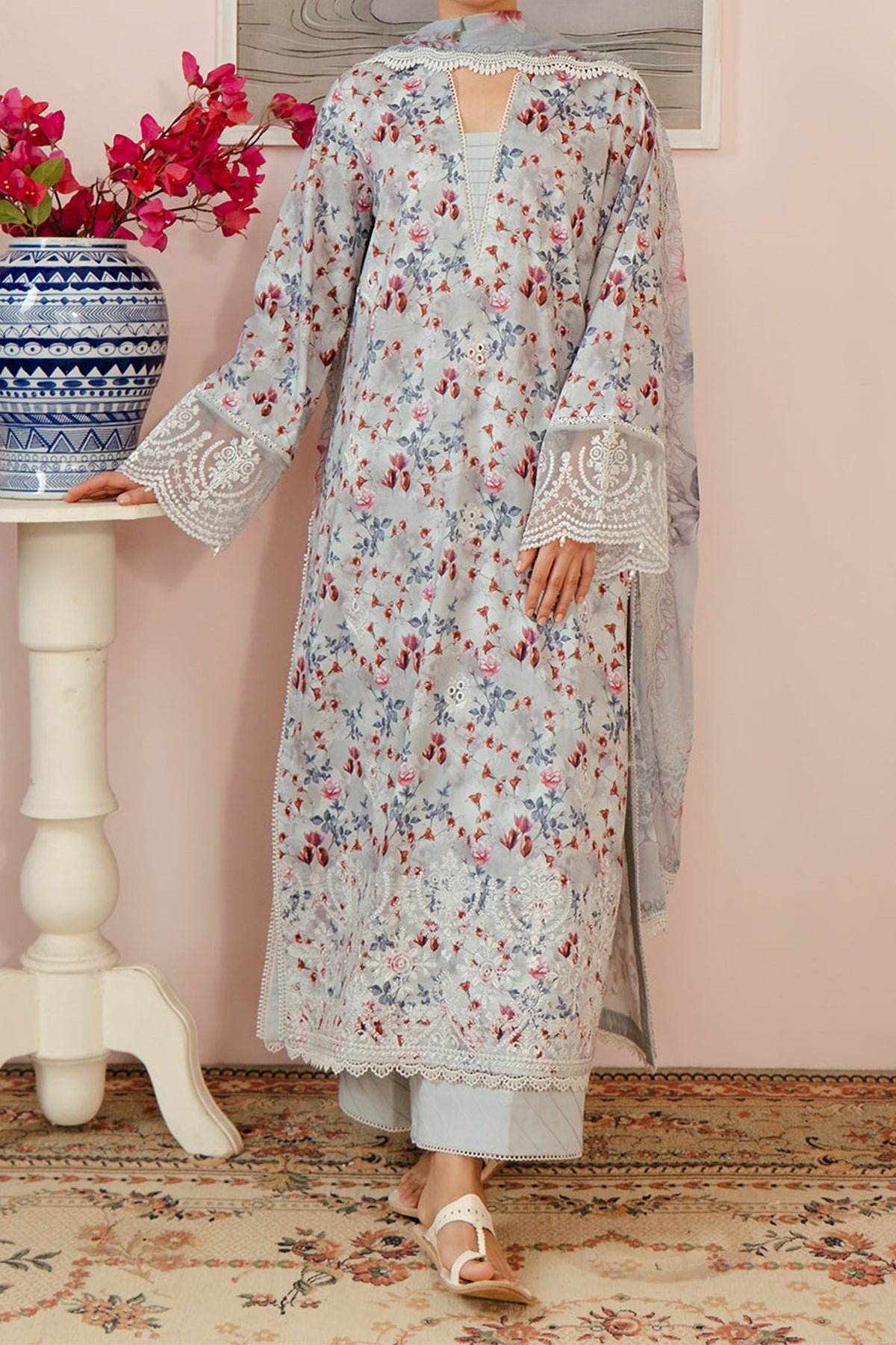 Malina By Afrozeh Unstitched 3 Piece Emb Digital Printed Lawn Collection'2024-AL-04-Evora
