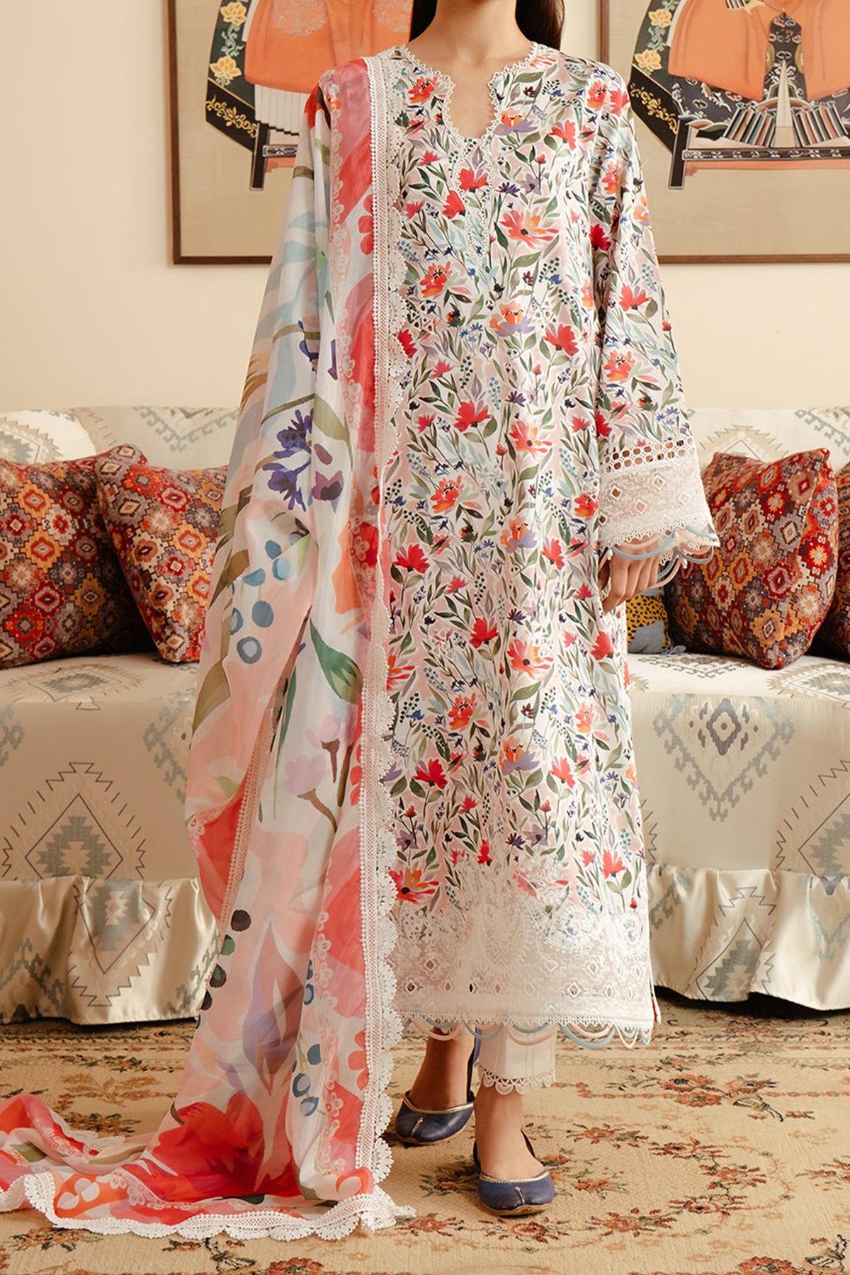 Malina By Afrozeh Unstitched 3 Piece Emb Digital Printed Lawn Collection'2024-AL-06-Elira