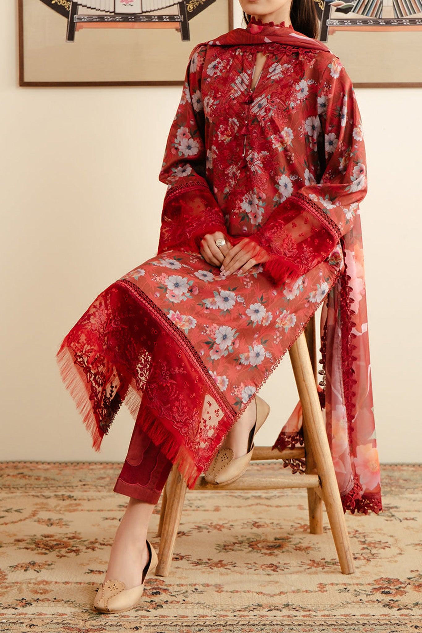 Malina By Afrozeh Unstitched 3 Piece Emb Digital Printed Lawn Collection'2024-AL-08-Karis