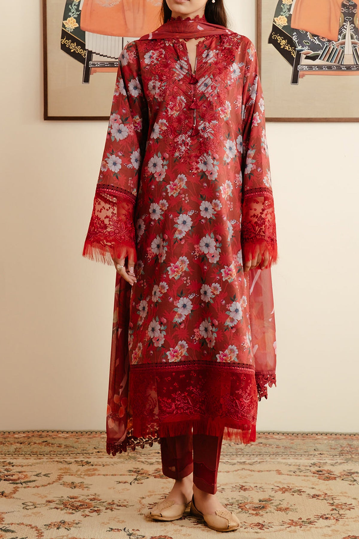 Malina By Afrozeh Unstitched 3 Piece Emb Digital Printed Lawn Collection'2024-AL-08-Karis