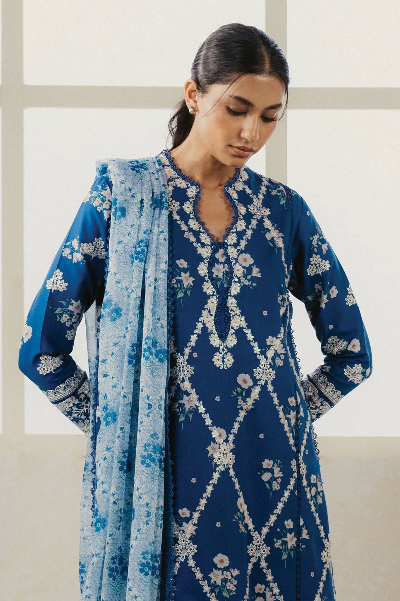 Amore By Ayzel Unstitched 3 Piece Summer Lawn Collection-AL-V4-03-Vory