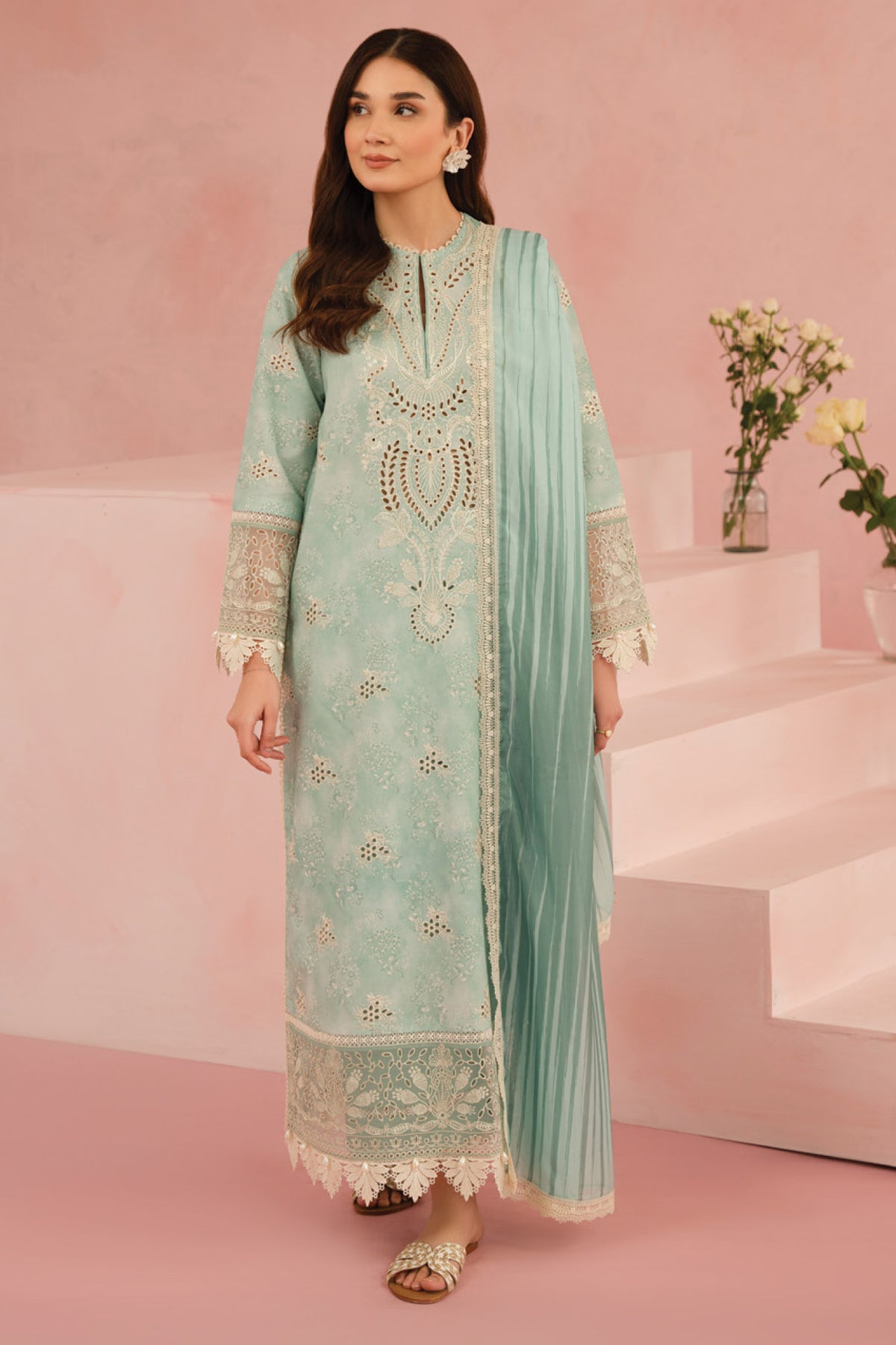 Floral Charm By Afrozeh Unstitched 3 Piece Lawn Collection-AL-V5-02-Leonora