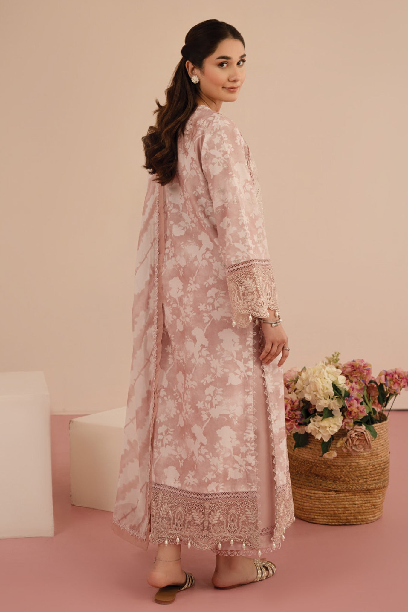 Floral Charm By Afrozeh Unstitched 3 Piece Lawn Collection-AL-V5-08-Myrtle