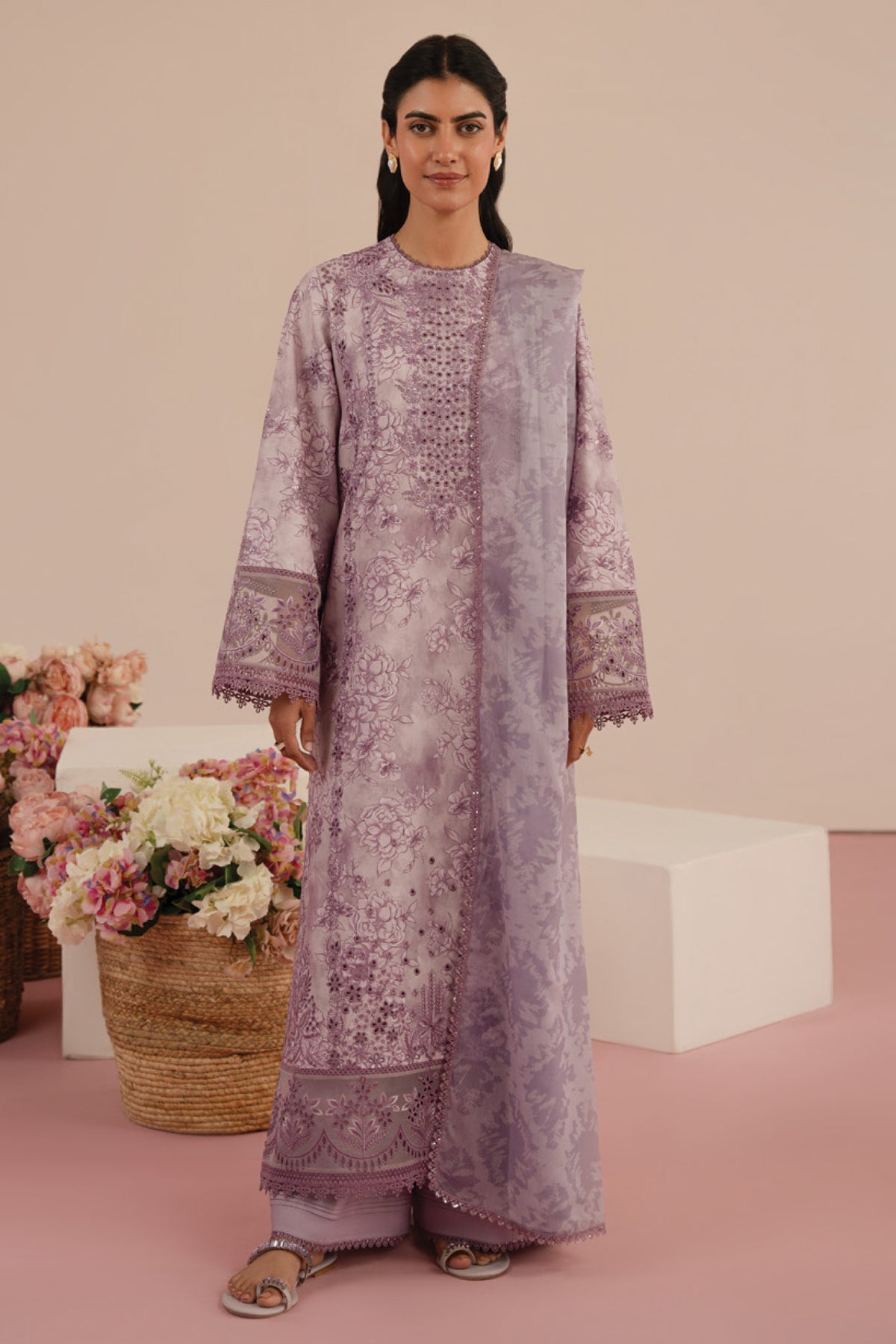 Floral Charm By Afrozeh Unstitched 3 Piece Lawn Collection-AL-V5-10-Bellerose