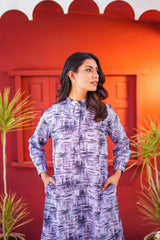 Suitsu Stitched Summer Co Ords Set Drop-1 Collection'2025-Lilac Dream Scape