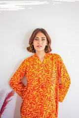 Suitsu Stitched Summer Co Ords Set Drop-1 Collection'2025-Fiery Bloom