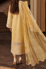 Afrozeh Unstitched 3 Piece Festive Emb Chikankari Lawn Collection'2024-ALV-01-Canary