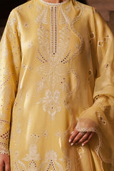 Afrozeh Unstitched 3 Piece Festive Emb Chikankari Lawn Collection'2024-ALV-01-Canary