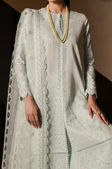 Afrozeh Unstitched 3 Piece Festive Emb Chikankari Lawn Collection'2024-ALV-06-Celadon